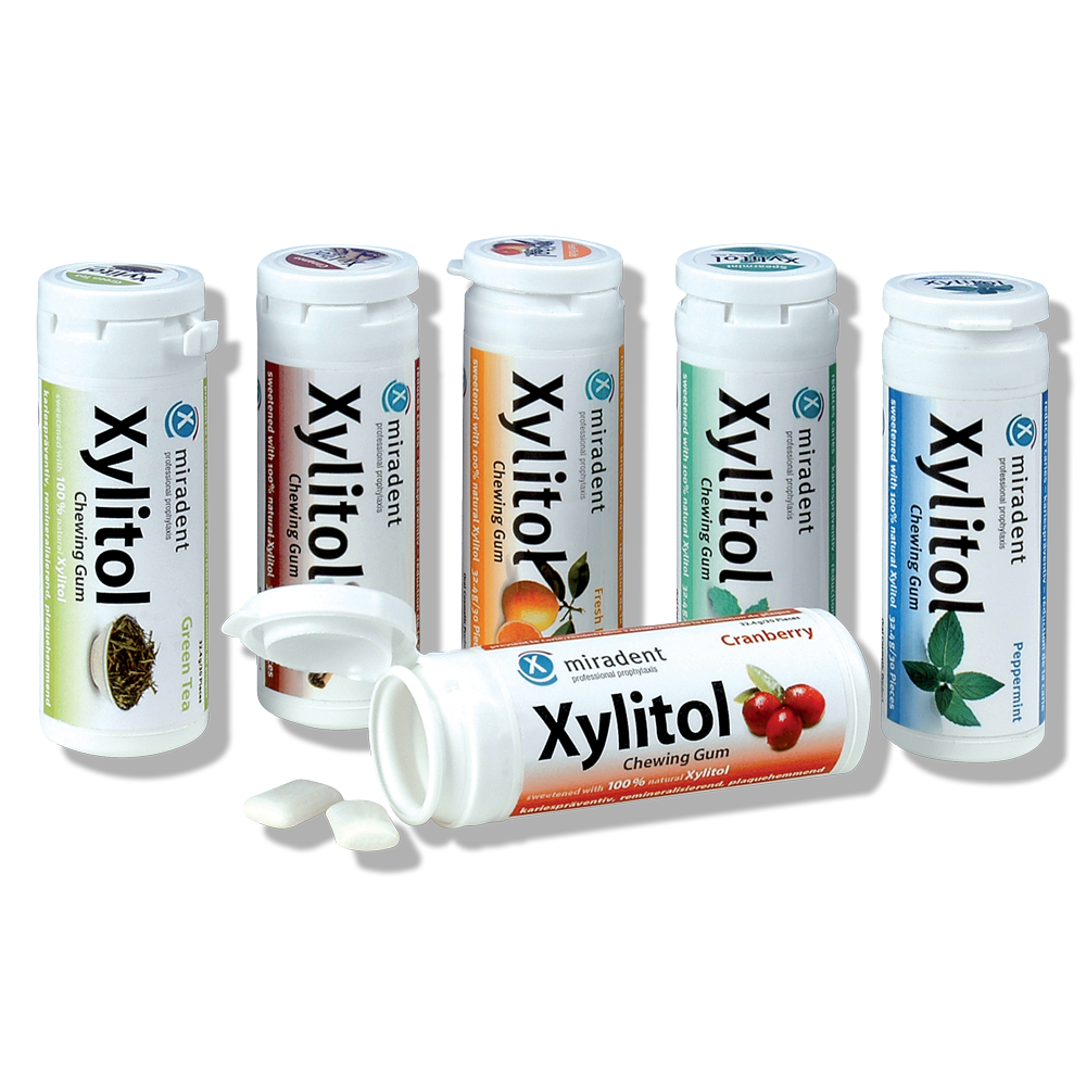 Miradent Xylitol Chewing Gum Saveurs Assorties 200x2uts